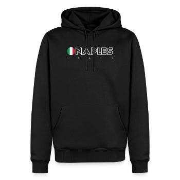 Naples Flag Circle Typography - Men’s Premium Organic Hoodie - black - Front - Nico (187cm)