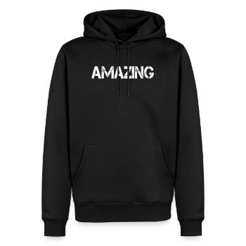 AMAZING - Männer Premium Bio Hoodie - Schwarz - Vorne - Nico (187cm)