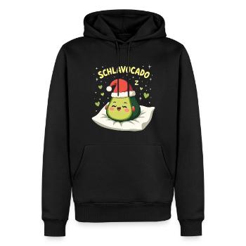 Schlavocado Offiziell Schlafanzug Schlaf Avocado - Männer Premium Bio Hoodie - Schwarz - Vorne - Nico (187cm)