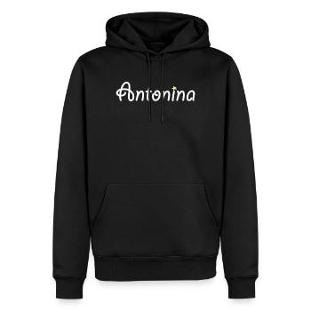Antonina - Sweat à capuche Premium bio Homme - noir - Devant - Nico (187cm)
