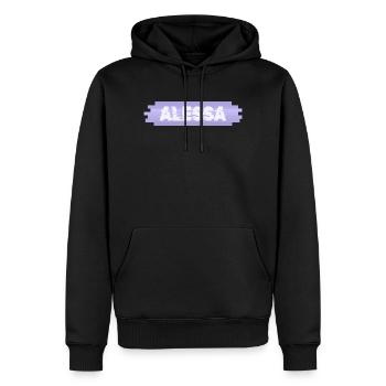 Alessa en tant qu’enfant - Sweat à capuche Premium bio Homme - noir - Devant - Nico (187cm)