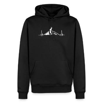 bergtour geschenkidee wandern in den bergen - Männer Premium Bio Hoodie - Schwarz - Vorne - Nico (187cm)