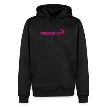 neozoon magenta - Männer Premium Bio Hoodie - Schwarz - Vorne - Nico (187cm)