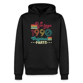 Vintage 1990 Original, Cadeau D'anniversaire - Sweat à capuche Premium bio Homme - noir - Devant - Nico (187cm)