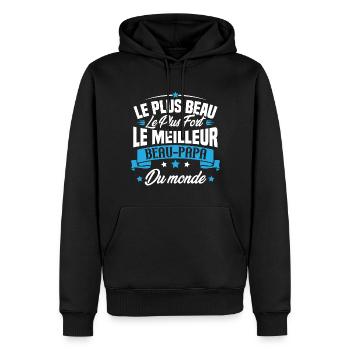 Le meilleur beau papa du monde - Sweat à capuche Premium bio Homme - noir - Devant - Nico (187cm)