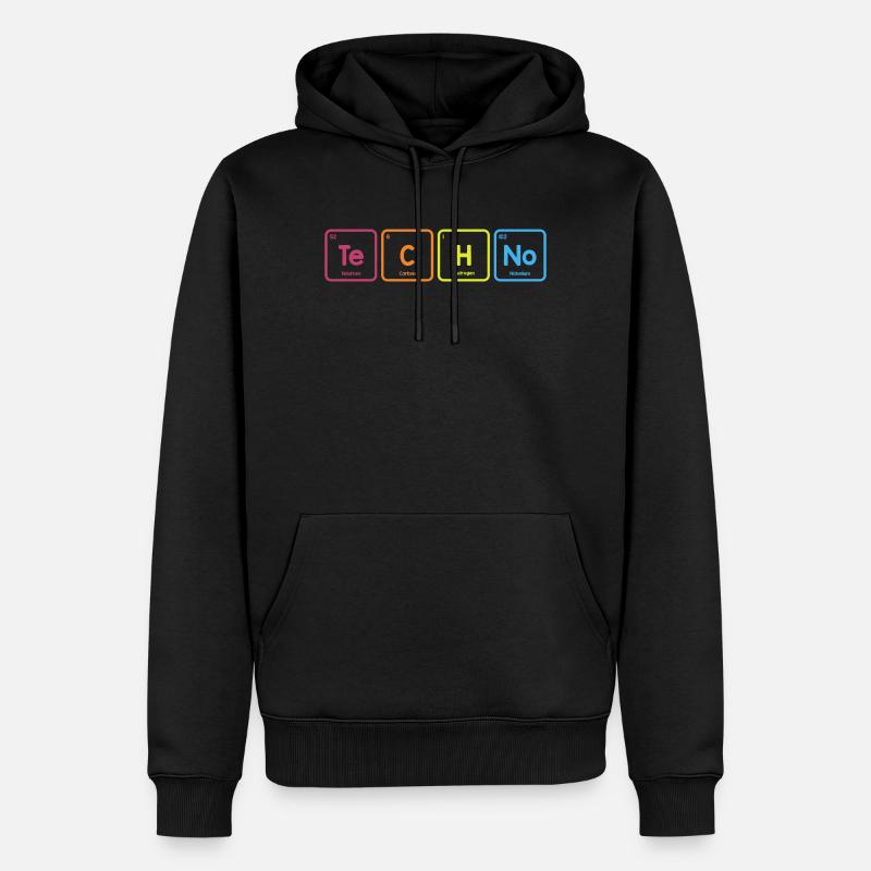 Techno-Elemente - Männer Premium Bio Hoodie - Schwarz