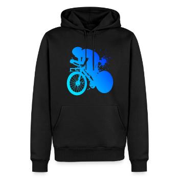 Rennradfahren Road Bike Herren Rennradfahrer - Männer Premium Bio Hoodie - Schwarz - Vorne - Nico (187cm)