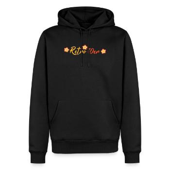 70er Jahre Blume Blüte - Männer Premium Bio Hoodie - Schwarz - Vorne - Nico (187cm)