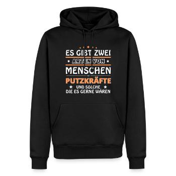 Cleaner Gift - Two Types of... Design - Men’s Premium Organic Hoodie - black - Front - Nico (187cm)