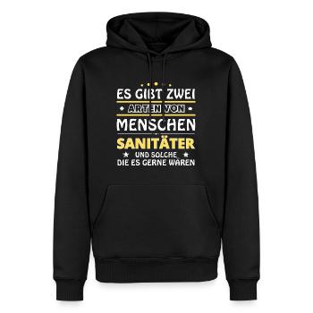 Paramedic Gift - Two Types of... Design - Men’s Premium Organic Hoodie - black - Front - Nico (187cm)