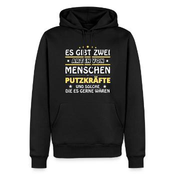 Putzkraft Geschenk - zwei Arten von... Design - Männer Premium Bio Hoodie - Schwarz - Vorne - Nico (187cm)