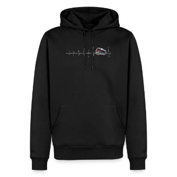 Herzschlag Ring Liebespuls - Männer Premium Bio Hoodie - Schwarz - Vorne - Nico (187cm)