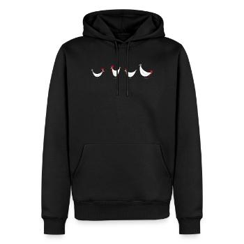 Lustige Hühner Illustration für Bauernhofkleidung - Männer Premium Bio Hoodie - Schwarz - Vorne - Nico (187cm)