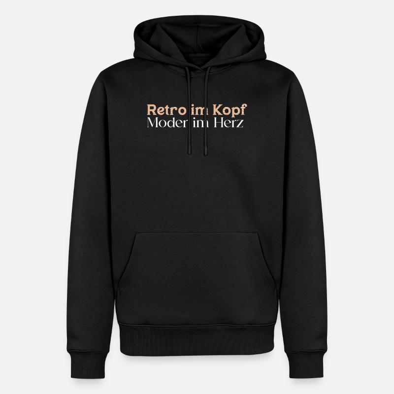 retro im kopf - Männer Premium Bio Hoodie - Schwarz