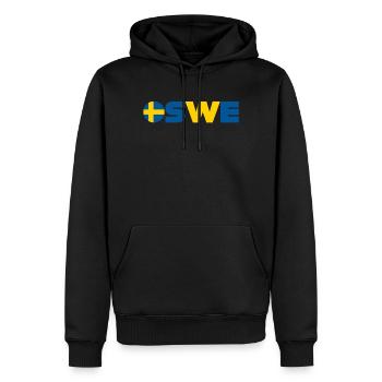 Schweden - Männer Premium Bio Hoodie - Schwarz - Vorne - Nico (187cm)