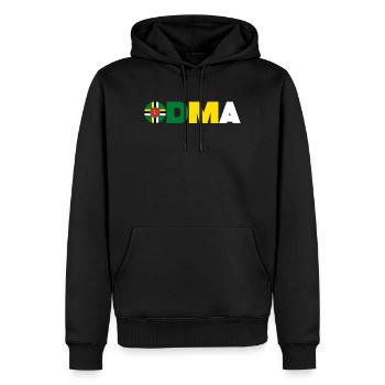 Dominica - Männer Premium Bio Hoodie - Schwarz - Vorne - Nico (187cm)
