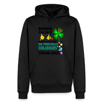 Humour Collègue Bonne Chance Cadeau Départ - Sweat à capuche Premium bio Homme - noir - Devant - Nico (187cm)
