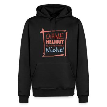 helmut - Männer Premium Bio Hoodie - Schwarz - Vorne - Nico (187cm)