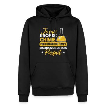 Je suis prof de chimie, je suis parfait - Sweat à capuche Premium bio Homme - noir - Devant - Nico (187cm)