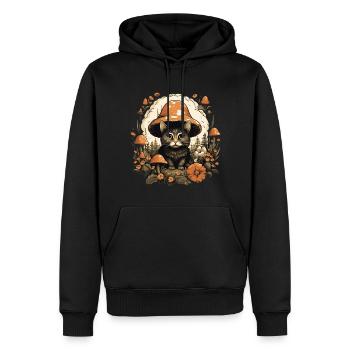 Cat cottagecore - Men’s Premium Organic Hoodie - black - Front - Nico (187cm)