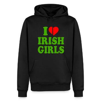 I love irish girls - Männer Premium Bio Hoodie - Schwarz - Vorne - Nico (187cm)