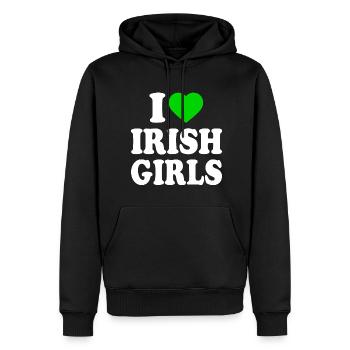 I love irish girls - Männer Premium Bio Hoodie - Schwarz - Vorne - Nico (187cm)