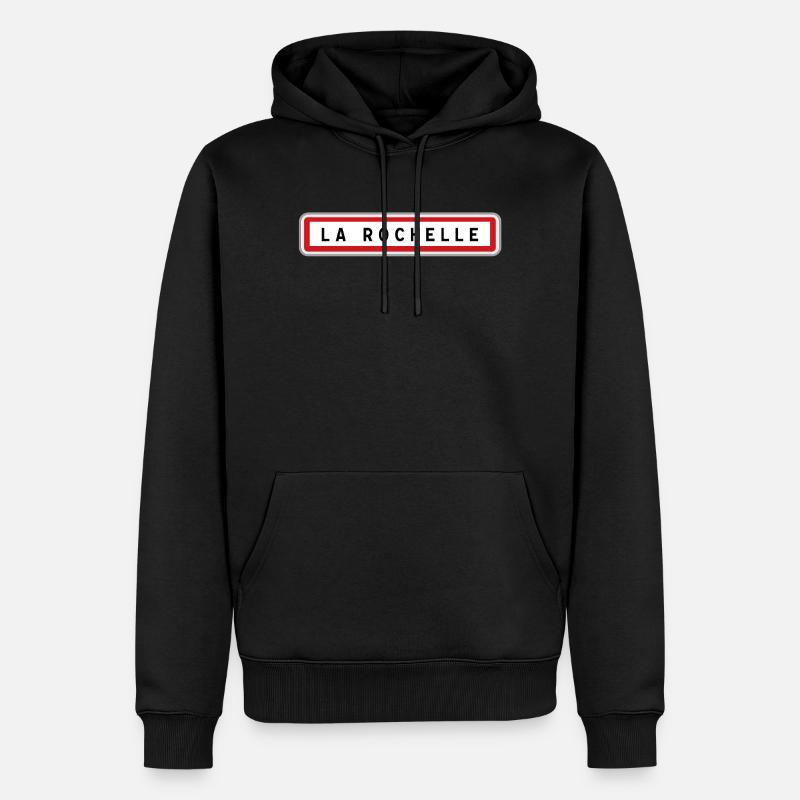 Panneau d'entrée de ville de La Rochelle, Charente - Sweat à capuche Premium bio Homme - noir