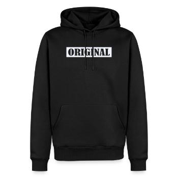 original- - Männer Premium Bio Hoodie - Schwarz - Vorne - Nico (187cm)