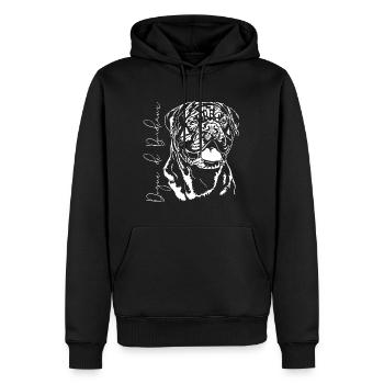 DOGUE DE BORDEAUX Hundeportrait Wilsigns Hunde - Männer Premium Bio Hoodie - Schwarz - Vorne - Nico (187cm)