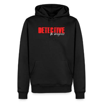 Detective In Progress apprécie les podcasts true Crime - Sweat à capuche Premium bio Homme - noir - Devant - Nico (187cm)