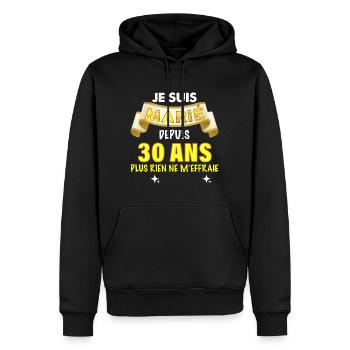 Je Suis Marié Cadeau Epoux Depuis 30 Ans - Sweat à capuche Premium bio Homme - noir - Devant - Nico (187cm)