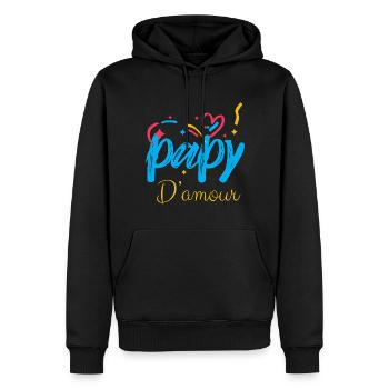 Mon Papy D'Amour Je Peux Compter Sur Lui - Sweat à capuche Premium bio Homme - noir - Devant - Nico (187cm)