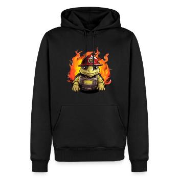 Fire Brigade Turtle - Men’s Premium Organic Hoodie - black - Front - Nico (187cm)