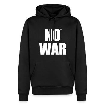 No war - Sweat à capuche Premium bio Homme - noir - Devant - Nico (187cm)