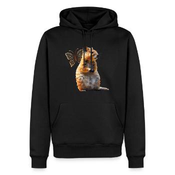 Quokka - Männer Premium Bio Hoodie - Schwarz - Vorne - Nico (187cm)