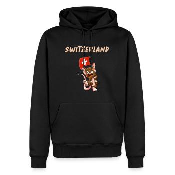 Swiss Fans / Switzerland Mouse - Men’s Premium Organic Hoodie - black - Front - Nico (187cm)