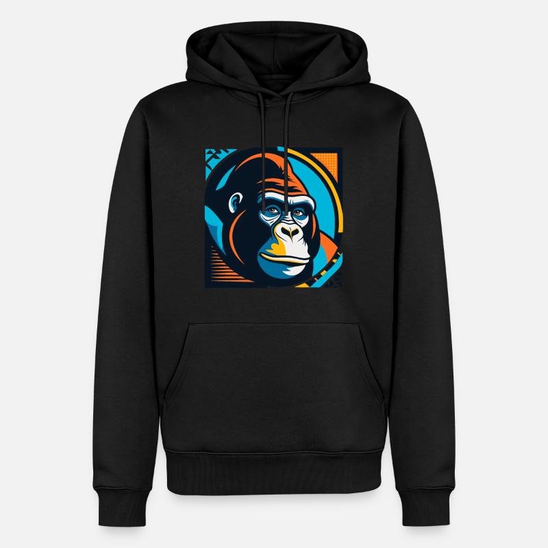 Gorille Pop Art - Sweat à capuche Premium bio Homme - noir