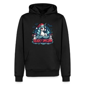 Silent Night Deadly Unicorn - Männer Premium Bio Hoodie - Schwarz - Vorne - Nico (187cm)
