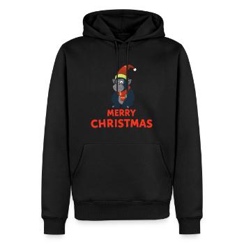 Joyeux Noël Gorille - Sweat à capuche Premium bio Homme - noir - Devant - Nico (187cm)