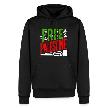 Free palestine - Männer Premium Bio Hoodie - Schwarz - Vorne - Nico (187cm)