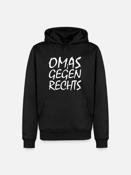 Omas gegen rechts - Männer Premium Bio Hoodie - Schwarz