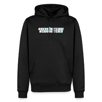 Hier könnte Ihre Werbung stehen Glitch Look - Männer Premium Bio Hoodie - Schwarz - Vorne - Nico (187cm)