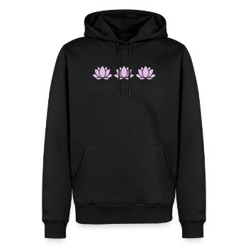 Fleur de lotus Fleur de lotus Fleur de lotus Fleur de violette Fleur de yoga - Sweat à capuche Premium bio Homme - noir - Devant - Nico (187cm)