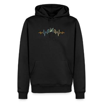 Vélo motif cycliste motif cycliste - Sweat à capuche Premium bio Homme - noir - Devant - Nico (187cm)