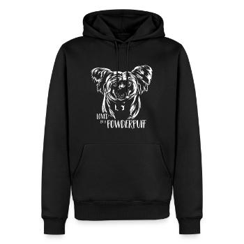 POWDERPUFF Dog Saying Dogs Saying Dogs - Men’s Premium Organic Hoodie - black - Front - Nico (187cm)