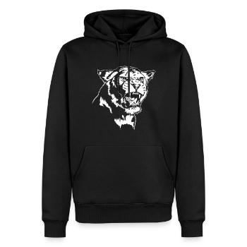 LÖWIN Löwenkopf Löwenmama Tier Safari Wilsigns - Männer Premium Bio Hoodie - Schwarz - Vorne - Nico (187cm)