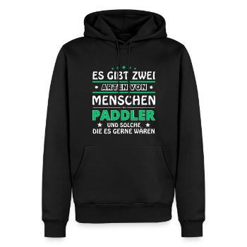 Es gibt zwei Arten von Menschen - Paddler - Männer Premium Bio Hoodie - Schwarz - Vorne - Nico (187cm)