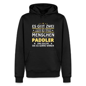 Es gibt zwei Arten von Menschen - Paddler - Männer Premium Bio Hoodie - Schwarz - Vorne - Nico (187cm)