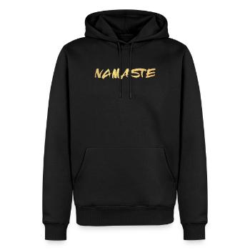 Yoga Namaste Or Manuscrit om Méditation Luxe - Sweat à capuche Premium bio Homme - noir - Devant - Nico (187cm)