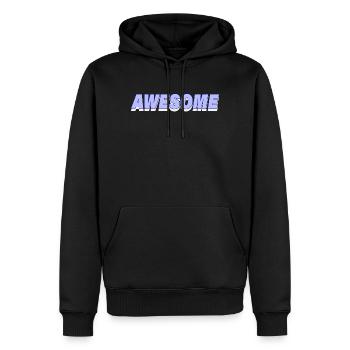 AWESOME - Men’s Premium Organic Hoodie - black - Front - Nico (187cm)